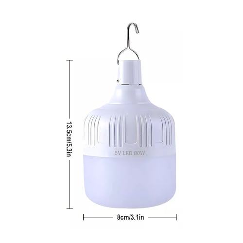 Portatil Recargable Emergencia Usb 80w Lámpara Foco Led 3pzs