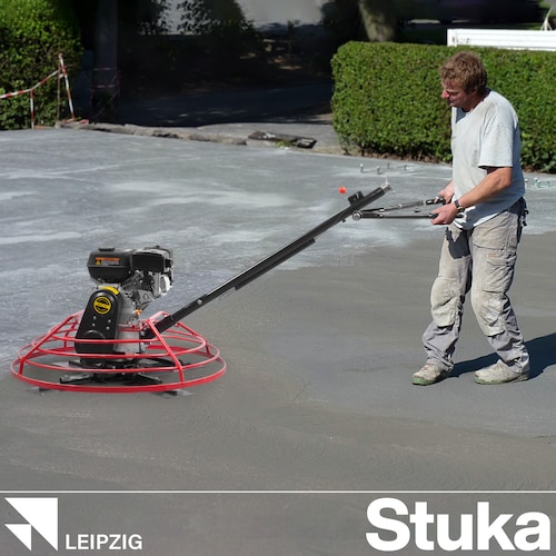 Stuka LEIPZIG | Allanadora de concreto | Rojo/Negro | 7 HP | 4 Cuchillas | Control de profundidad.