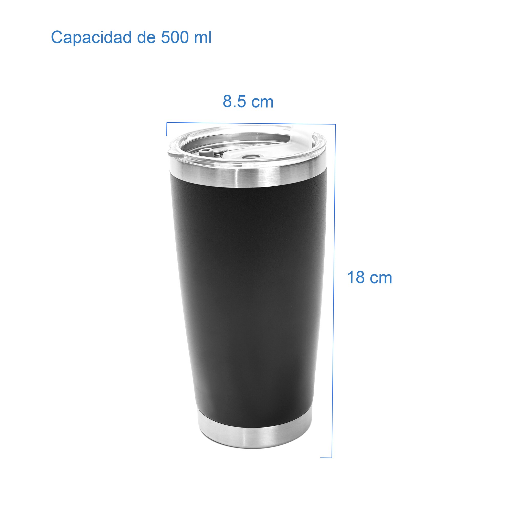 Vaso GOOM The Emblem - Acero Inoxidable 18/10 - 481.9g - A Prueba De Fugas - Con Tapa Y Pajita - Mantiene Frío/Calor