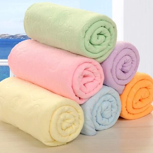 7 Toallas de Baño Completo Grande Microfibra  70x140 cm.