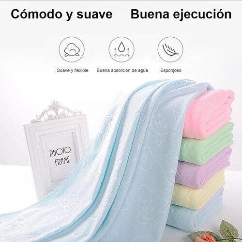 7 Toallas de Baño Completo Grande Microfibra  70x140 cm.