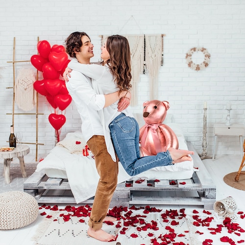 Peluche Oso 40 cm Regalo de San Valentín, 14 de Febrero, día del amor y amistad, día de la mamá o cualquier ocasión de tela suave 
