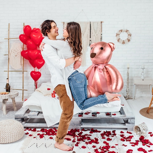 Oso peluche 140 cm Tv Ofertas regalo de San Valentín, 14 de Febrero, día del amor y amistad, día de la madre o cualquier ocasión de tela suave 
