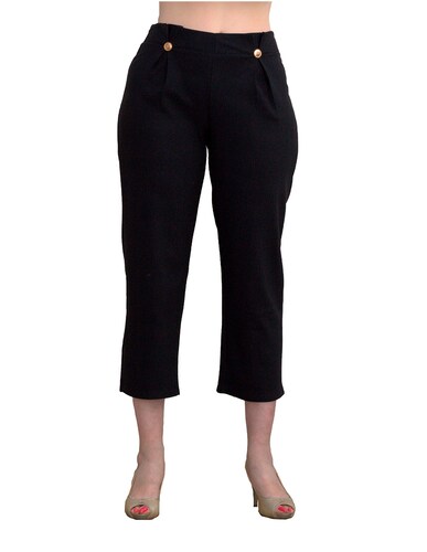 Pantalón Capri pesquero negro ILYS para mujer.