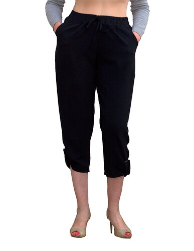 Pantalon capri pesquero negro ILYS con bolsas para mujer