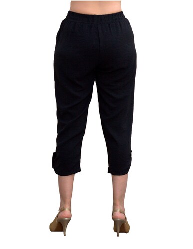 Pantalon capri pesquero negro ILYS con bolsas para mujer