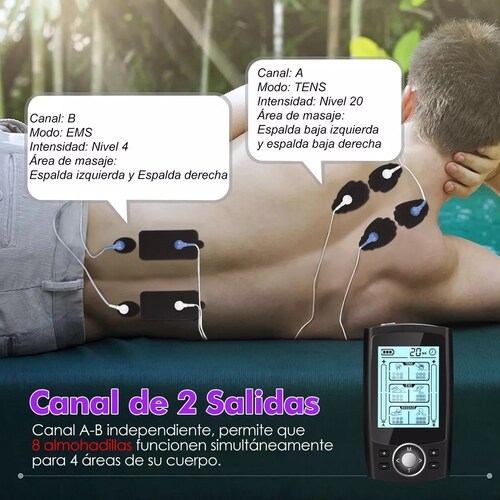 36 Modos Tens Ems Estimulador Muscular Masajeador De Pulso Negro
