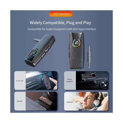 Receptor Auxiliar Bluetooth Aux 3.5 Auto Coche Manos Libres