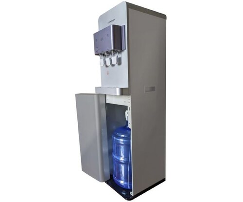 Dispensador Enfriador de Agua con Sistema de Carga Oculta en diseño FIT y cubierta TAKE OFF, incluye un garrafón a su medida.  PEARLWATER 