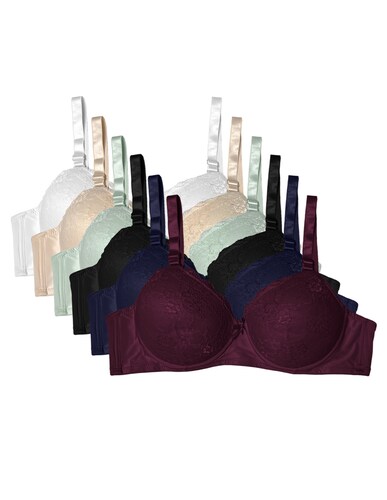 Brasier Tatys Fashion Copa Doble Dd Pack Con 6 Piezas