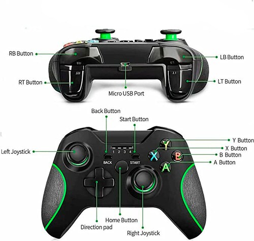 Control Alámbrico para Xbox One y PC Windows con Vibración Dual