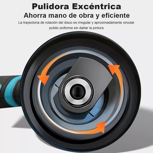 Pulidora De Autos Inalambrica 2 Bateria Pantalla De Potencia Azul