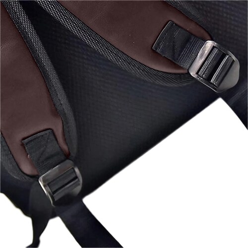 Mochila De Piel Sintética Retro Para Hombre, Bolso De Piel Vegana Informal De Gran Capacidad Para Laptop, Ideal Para Viaje O Excursión Marrón Oscuro