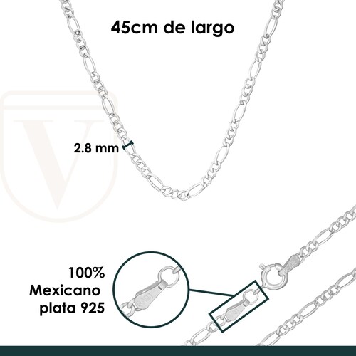 Dije Virgen Guadalupe Con Cadena 45cm - 2.8mm Plata Ley 925