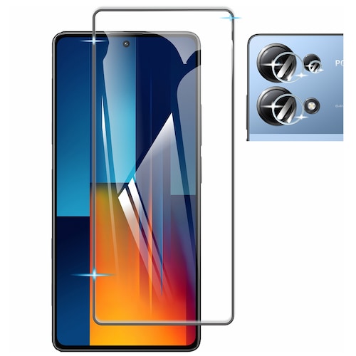 Pack Cristal Templado 9d Para Poco M6 Pro + Micas Camaras