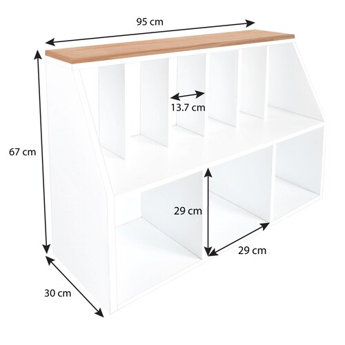 Librero moderno de madera para canastas - Niñas & Niños.