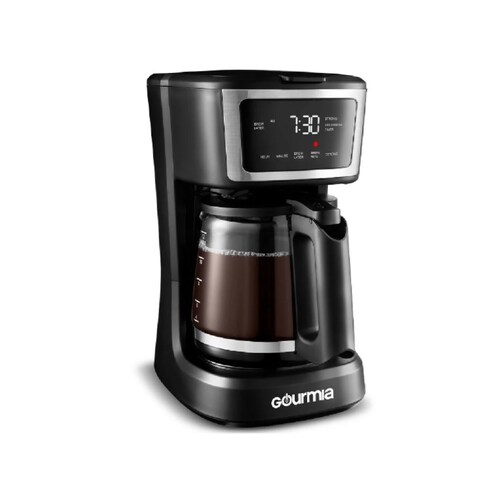 Cafetera Gourmia GCM3286 12 Tazas Programable Filtro Permanente -Negro.