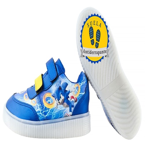 Tenis Niños Sonic Luces Leds Deportivos Videojuego 780-ras.