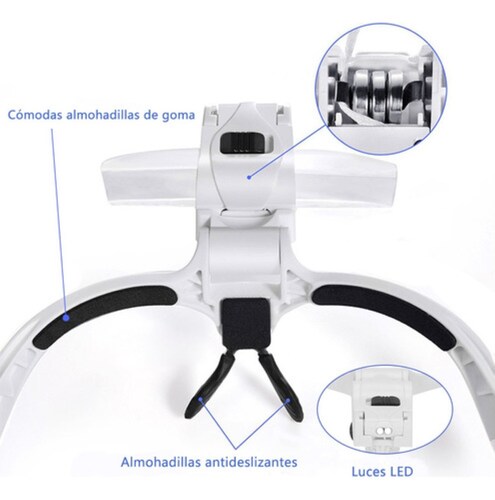 Lentes Lupa Luz Led Para Extensión De Pestañas microblading blanco
