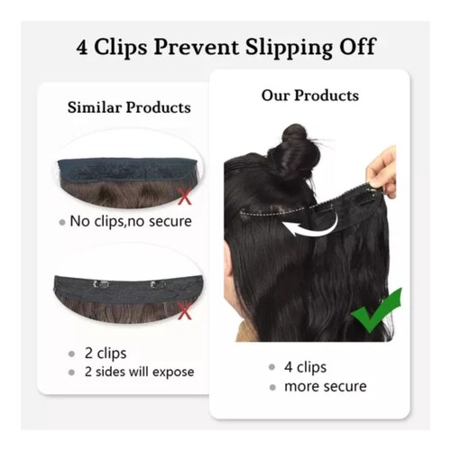 Extensiones De Cabello Cortinas Kanekalon Grapas Marrón negro