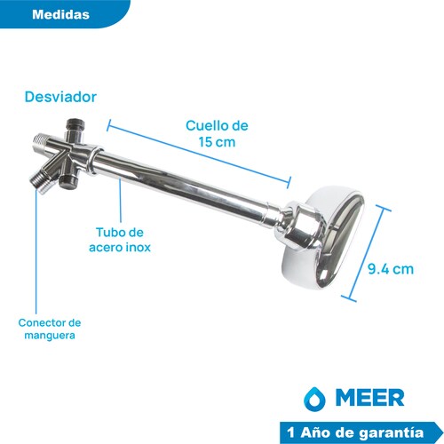 CNX Set de Regadera Fija y de Teléfono Incluye Manguera y Tubo.