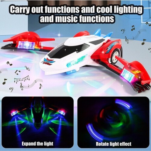 Coche Avión Transformer Musical Con Luces Led Y Movimiento.