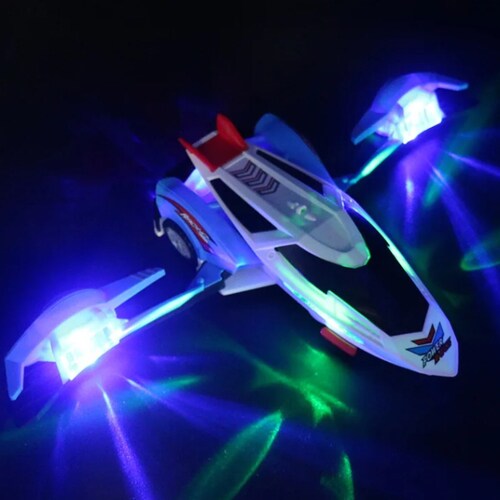 Coche Avión Transformer Musical Con Luces Led Y Movimiento.