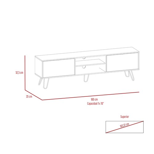 RACK RMABLE PARA TV 80" MODELO VASSEL MIEL CON PLOMO .