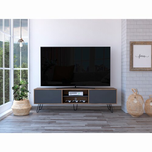 RACK RMABLE PARA TV 80" MODELO VASSEL MIEL CON PLOMO .