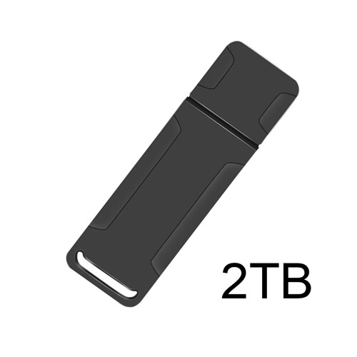 Memoria pendrive USB 3.1 alta velocidad unidad Flash 2TB metalica negro portátil pc lap mac cel