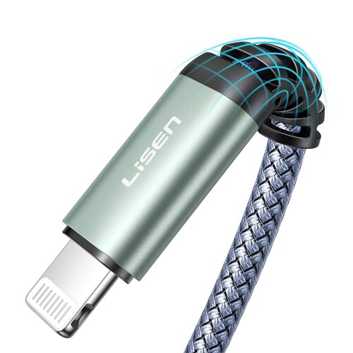 Cable Tipo C a Lightning MFI 3m Lisen Gris.