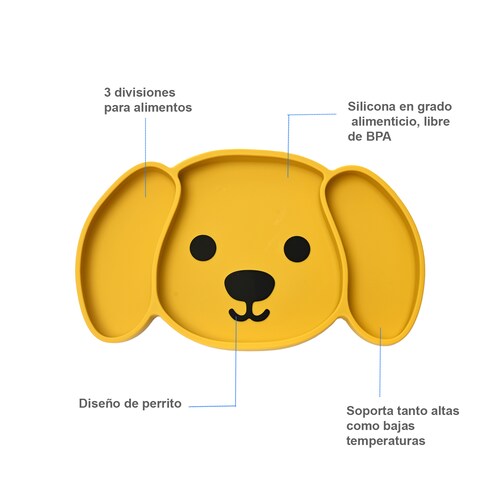 Plato para Bebé con Divisiones, Plato hondo y Cubiertos