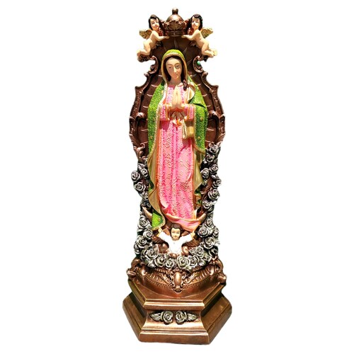 Virgen De Guadalupe Con Angeles Y Adornos 67cm