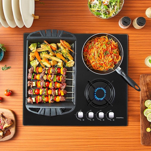 Parrilla A Gas Empotrar KAYSER Supra 4 Quemadores Cristal Templado.