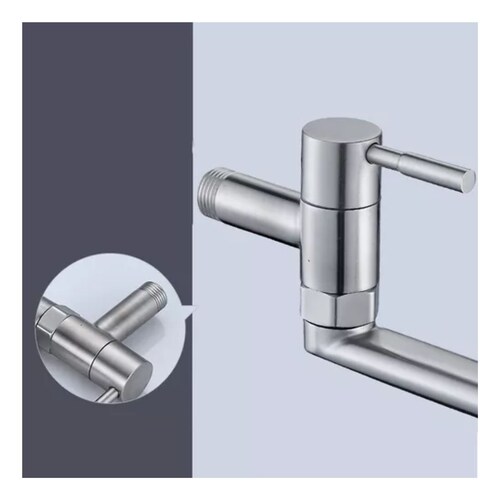 Grifo Para Empotrar En Muro Llave Pared 25cm gris