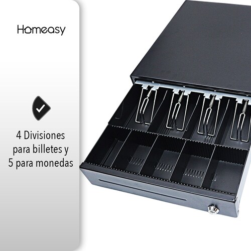 Cajon De Dinero Metálico Divisiones Para Billetes Y Monedas.