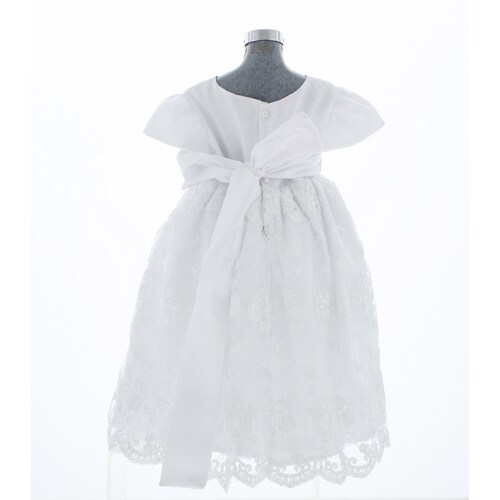 Vestido Para Bautizo Niña color Blanco 3552 0 A 2 Años.