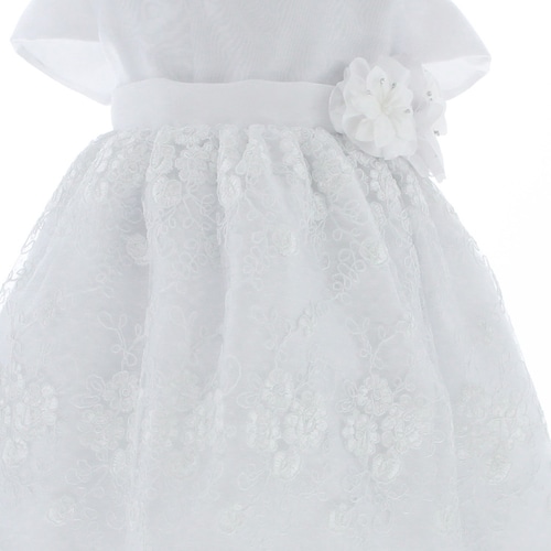 Vestido Para Bautizo Niña color Blanco 3552 0 A 2 Años.