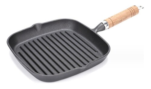 Sartén De Hierro Fundido Para Filetes Sartén Rayada negro/marron 