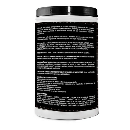 Pre workout F&NT con aminoácidos BCAAs Sabor Mora azúl 600 gr