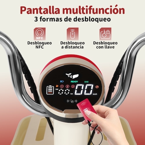Motobici Eléctrica Honey Whale U4S Rojo.