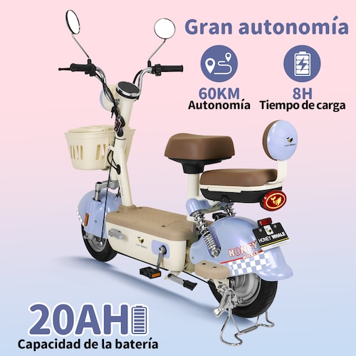 Motobici Eléctrica Honey Whale U4S Morado.