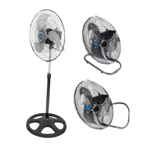 Ventilador con Aspas de Metal 3 en 1  Pedestal 18 Pulgadas Con Soporte Base