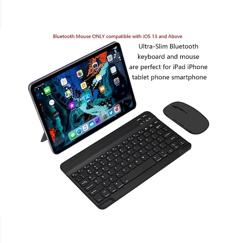 Kit Mini Teclado y Mouse Rosa Bluetooth Inalambrico Recargable