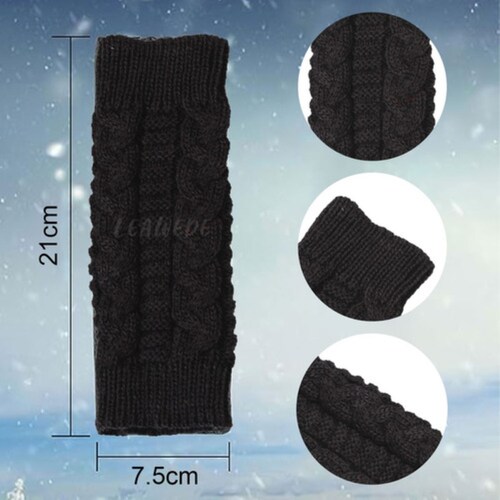 4 Par Guantes Sin Dedos Mujer NEGRO/GRIS/CAFE/ROJO