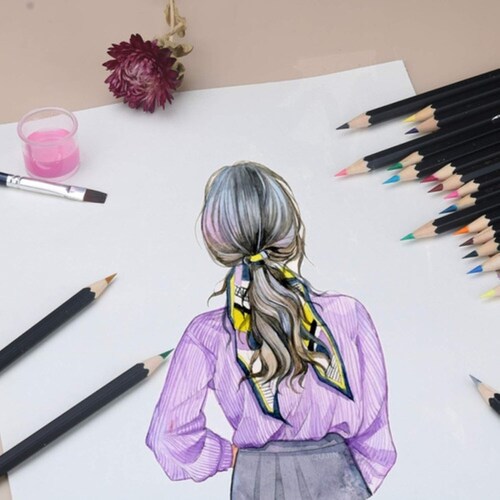 72 Lapices De Dibujo Pintura De Colores Escolar Profesional ELEFANTE NEGRO