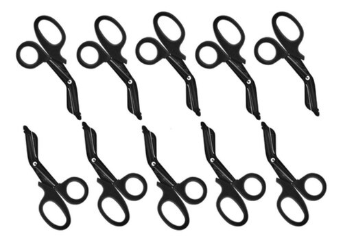 Tijera De Boton Uso Rudo Acero Inox Paramedico 10 Pzs Negro