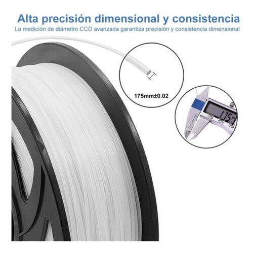 Filamento De Impresora Material De Impresión 3d 1 Kg 1,75 Mm Blanco