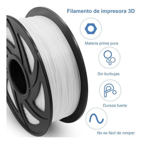 Filamento De Impresora Material De Impresión 3d 1 Kg 1,75 Mm Blanco