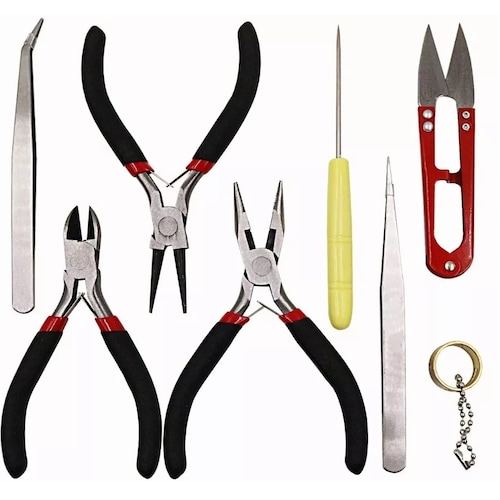 Juego 8 Pinzas Para Bisuteria Joyería Estuche Heramienta